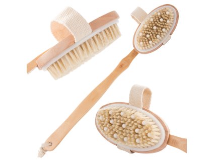 Mokrý suchý masážní kartáč na záda