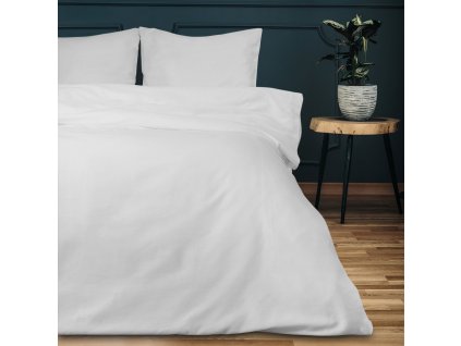 Saténové povlečení 140x200 bílé 603 jednobarevné Darymex