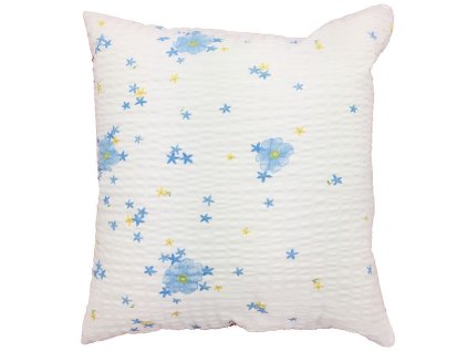 137/2 modré květy povlak na polštář na zip 50x60