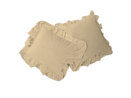 Sada 2 bavlněných povlaků na polštáře 40x40 béžová Stonewashed