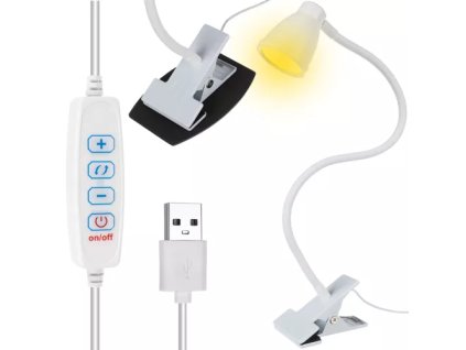 Stolní lampa s klipem - bílá Izoxis 19455