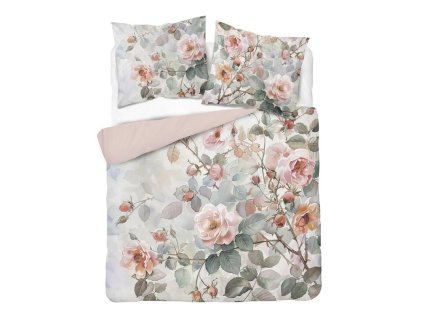 3D povlečení z mikrovlákna s akvarelovými růžemi v pudrových tónech – 160x200 cm – Visuale 3D – vzor 5305 A