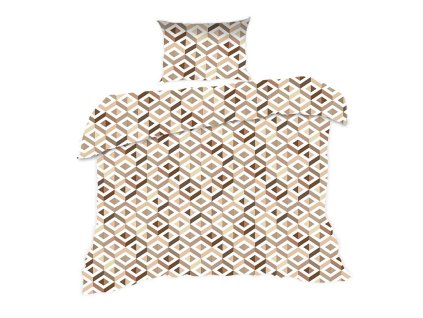 Bavlněné povlečení 140x200 1760N béžová geometrie Classic E24