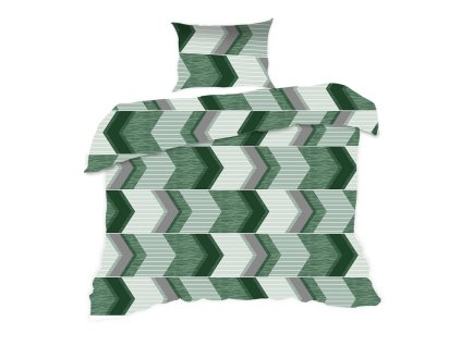 Bavlněné povlečení 140x200 1837N geometrie zelená Classic E24