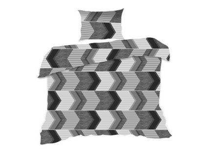 Bavlněné povlečení 140x200 1838N geometricky šedá Classic E24