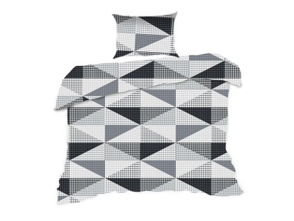 Bavlněné povlečení 140x200 1915N geometricky šedá Classic E24