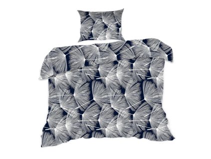 Bavlněné povlečení 140x200 1727N pampelišky tmavě modrá bílá Classic E24