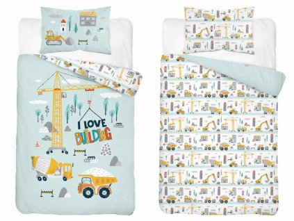 Dětské bavlněné povlečení 100x135 světle modrá struktura – 5516 A - Mayamoo