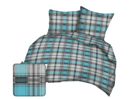 Šedé tyrkysové bavlněné povlečení A155-3 140x200 23