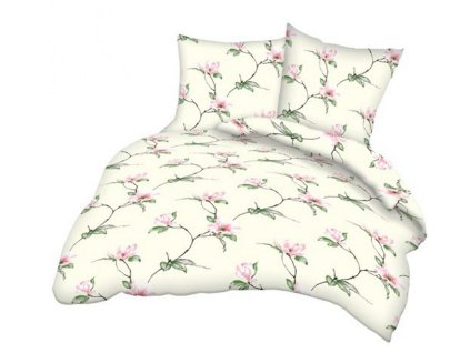 Bavlněné povlečení Bark 160x200 krémově růžová magnolie A835 Kora 23