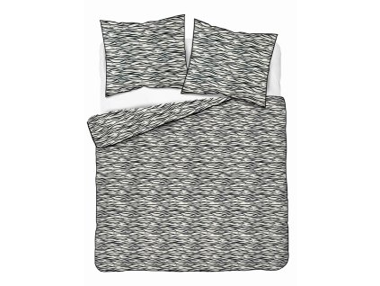 Bílé bavlněné povlečení s černým zvířecím potiskem – 160x200 cm – Eden – vzor 5591 B