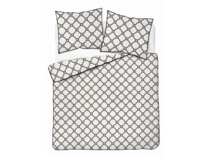 Bílé bavlněné povlečení s geometrickým marockým vzorem – 160x200 cm – Eden – vzor 5592 A