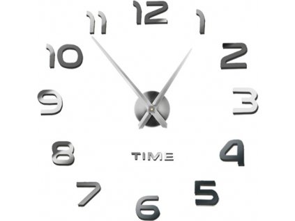 DIY Nástěnné hodiny s 3D efektem, stříbrné, průměr 60-130 cm, materiál EVA pěna + akryl