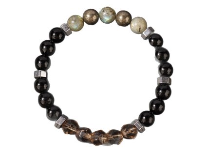 Pánský náramek The Empath's Armour – Pyrit & Labradorit (Srdcem darované)