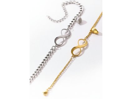 Sada magnetických párových náramků Infinity Bond – Gold & Silver (Srdcem darované)