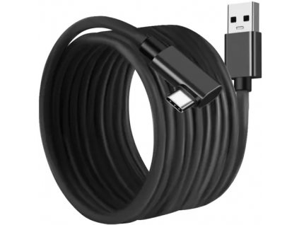 Dlouhý Kabel USB-A 3.2 - USB Type-C, 5 Metrů, Kovová Konstrukce s Nylonovým Opletem, Rychlost Přenosu Dat 5Gbit/s