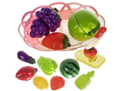 Sada ovoce a zeleniny na krájení v košíku 22576