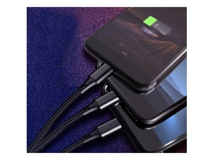 3v1 USB Kabel Izoxis 22194, měď/nylon/PVC, ~120 cm