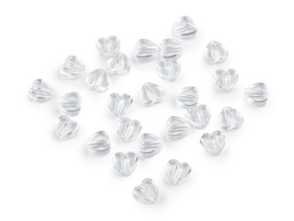 Plastové korálky srdce Ø8 mm