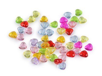 Plastové korálky srdce 8x9 mm