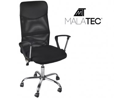 Otočná kancelářská židle MESH, černá, síťovina + výplň, chromovaná ocel + plast