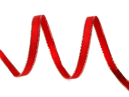 Stuha taftová šíře 6 mm s lurexem