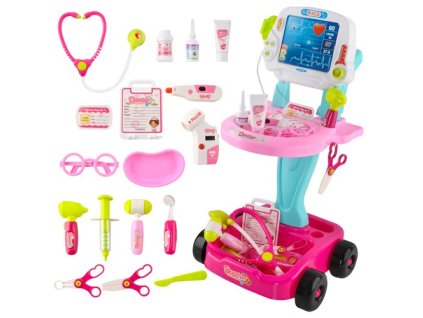 Malý doktor set - růžový kočárek