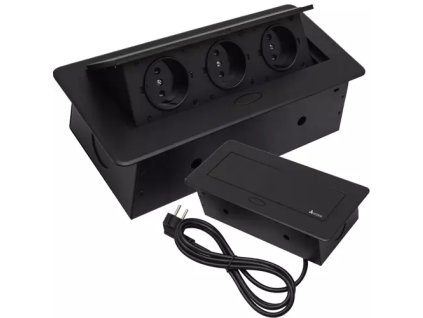 Zásuvka skrytá v pracovní desce - trojitý Izoxis 21659