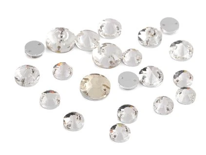 Broušené kamínky kulaté našívací mix