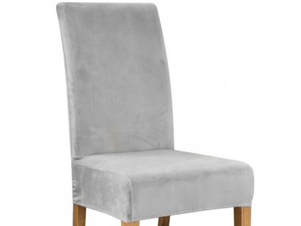 Univerzální potah na židli, šedý sametový polyester, 35 x 40 x 10 cm