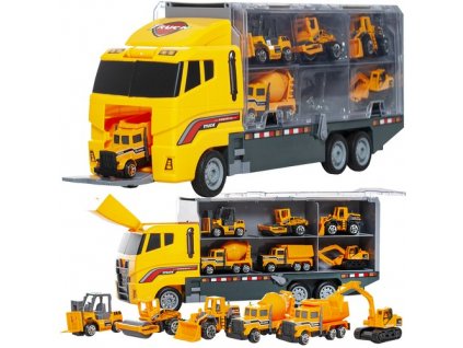 Sada nákladních vozů TIR s 6 vozy, vícebarevný, plast, 36x15x9.5 cm