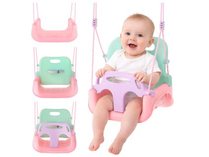 Dětská houpačka Kruzzel 3 v 1 v pastelových barvách