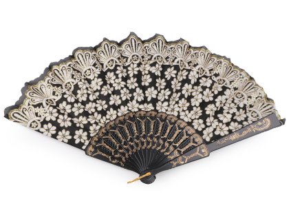 Vějíř textilní s glitry