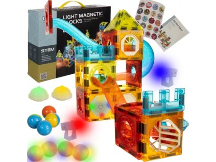 Magnetické bloky - dráha 77 kusů. Kruzzel 22684