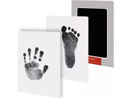 Dětský otisk ručičky/stopky s nebodícím inkoustem, černá barva, rozměry 8x12,5 cm