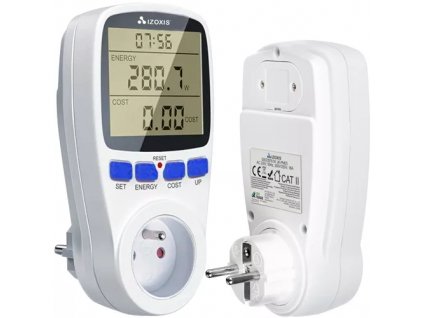 Digitální Wattmetr pro měření spotřeby energie, 230V/50Hz, max. zátěžový výkon 3680W, rozměry 15x7.5x8 cm