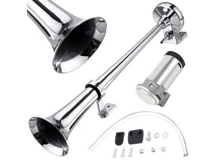 Výkonná houkačka 150db chrome chrome compressor 12v