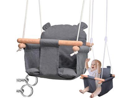 Dětská houpačka dřevěný kbelík houpačka měkký materiál houpačka