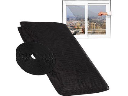 Černá okenní síť proti hmyzu 180x150cm