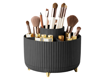 Krabička na štětce na make-up, černá, kosmetický organizér