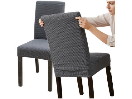 Šedý potah na židli, minimalistický, odolný proti oděru, polyester