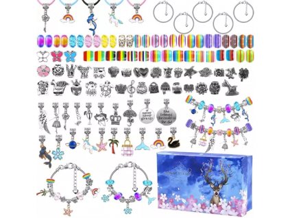 Sada na výrobu dětských šperků Kruzzel 20342, vícebarevná, 107 prvků, balení 15.5x9x5.5 cm
