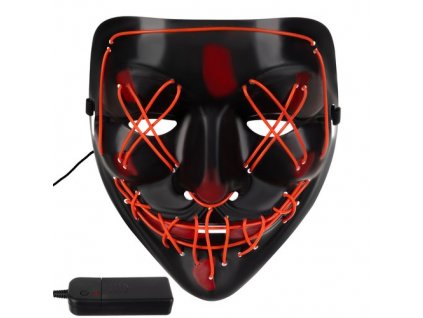 Univerzální LED Maska s 3 Světelnými Režimy, Černá/Červená, Polypropylen, 20/18cm