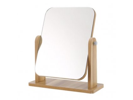 Dřevěné stojící kosmetické zrcadlo, obdélníkové, 25x22 cm, hmotnost 588g