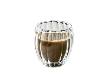 Termální sklenice s dvojitým dnem 250ml, borosilikonové foukané sklo, odolné proti poškození a poškrábání