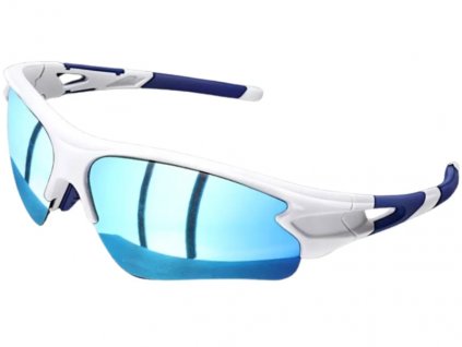 Pánské sportovní cyklistické brýle s polarizačními zrcadlovými sklíčky, bílé