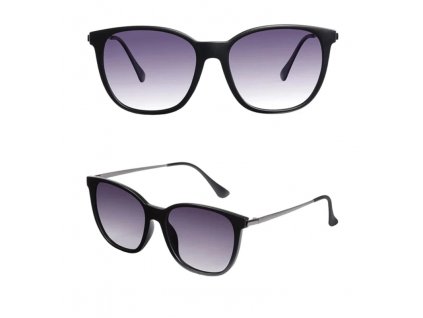 Vintage Dámské Sluneční Brýle s Polarizací Kočičích Očí, Černé, Kovový Rám, UV400 ochrana