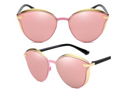 Polarizační sluneční brýle pro dámy s kočičíma očima, zrcadlové skla, černá barva