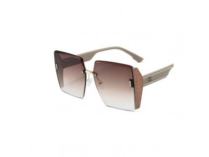 Sluneční brýle Elegant Square, hnědé, šířka čoček 62 mm, UV filtr 400 kat. 3