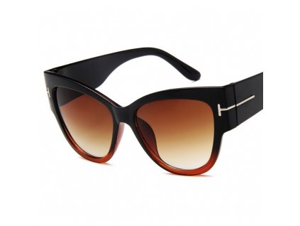 Elegantní hnědé sluneční brýle s UV filtrem 400 kat. 3, plastové nosníky a zorníky, celková šířka 142 mm